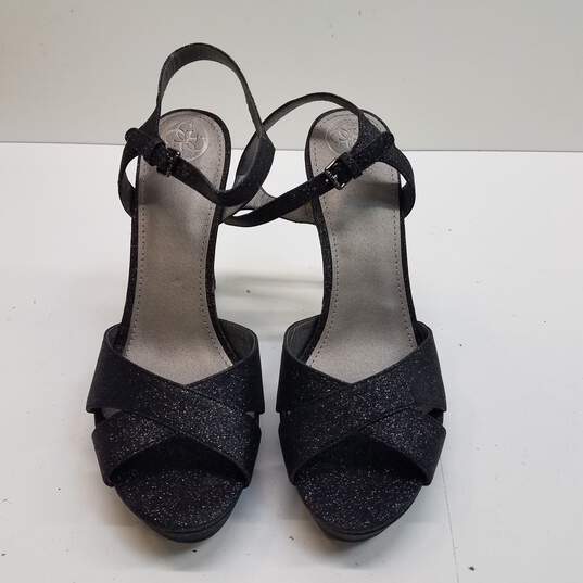 Guess Platform Jordie Glitter Ankle Heels Black 9.5 image number 6