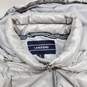 Land's End silver hooded midi length puffer jacket women's S image number 3