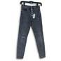 NWT Express Womens Gray Denim High Rise Button Fly Skinny Leg Jeans Size 00 S image number 1