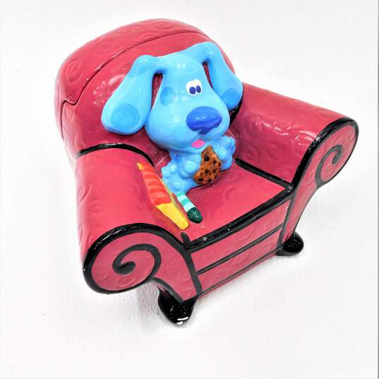 Vintage 2001 Blue's Clues Ceramic Thinking Chair Cookie Jar Nick Jr. Nickelodeon image number 2