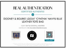 AUTHENTICATED DOONEY & BOURKE LG0341 'CYNTHIA' NAVY LEATHER TOTE BAG 13x12x4in alternative image