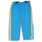Womens Blue Elastic Waist Straight Leg Stretch Pull-On Capri Pants Size L image number 1