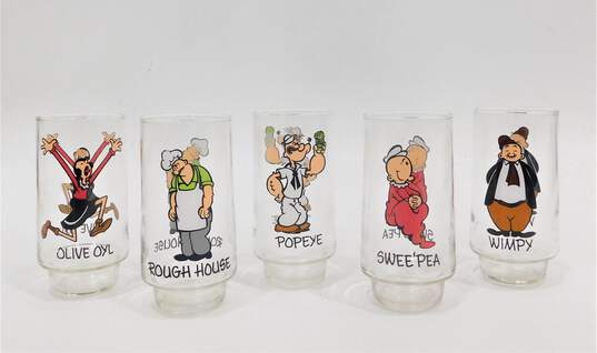 Vintage Kollect-A-Set Popeye Series Glasses Cups Set of 5 image number 1