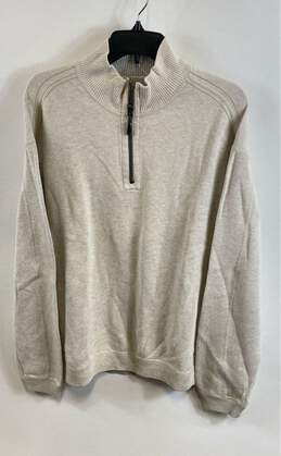 Tommy Bahama Mens Gray Long Sleeve Mock Neck 1/4 Zip Pullover Sweater Size XL