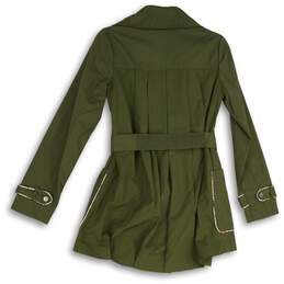 Guess Womens Green Notch Lapel Long Sleeve Double Breasted Trench Coat Size XS alternative image