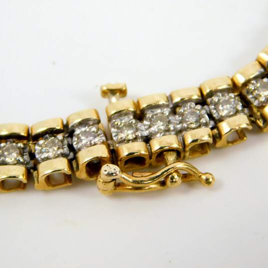 10K Yellow Gold 1.68 CTTW Diamond Tennis Bracelet 14.2g image number 6