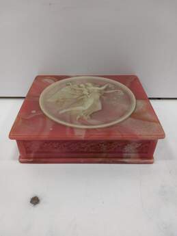 Genuine Incolay Stone Jewelry Trinket Box