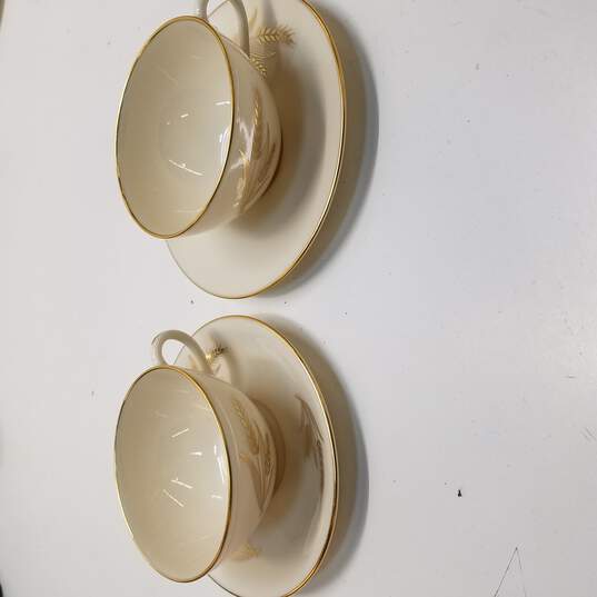 Bundle of 26 Vintage Wheat by Lenox R442 Plates and Cups image number 6