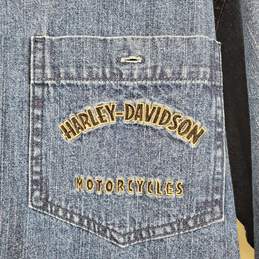 Harley Davidson Men's Denim Long Sleeve Shirt SZ M alternative image