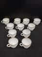 Bundle Of 11 Anchor Hocking White Sandwich White Gold Trim Punch Cups image number 1