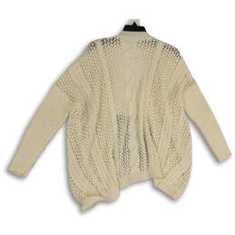 Womens Beige Knitted Long Sleeve Open Front Cardigan Sweater Size Medium alternative image