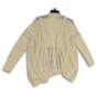Womens Beige Knitted Long Sleeve Open Front Cardigan Sweater Size Medium image number 2