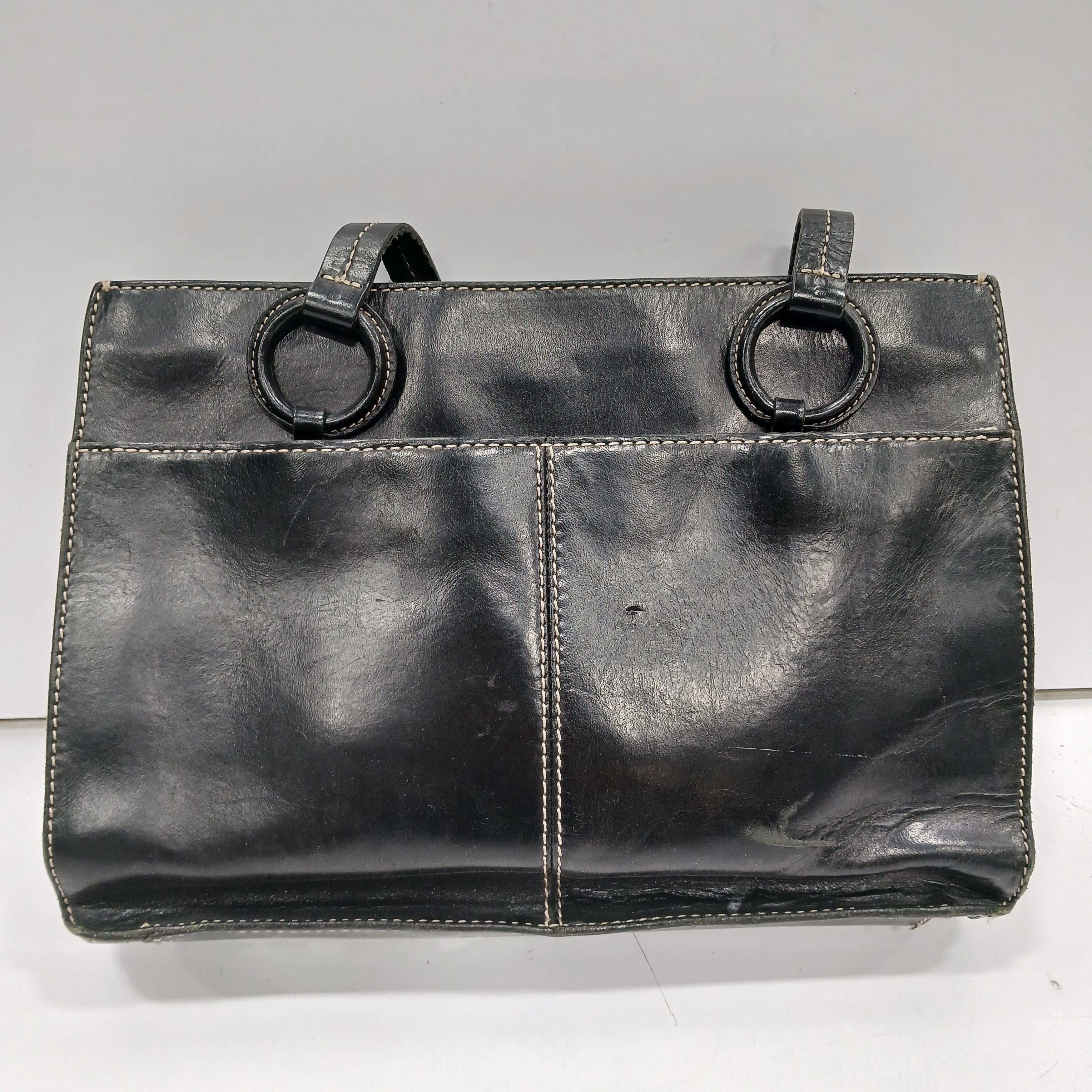 Fossil Black Leather Top Handle Front Flap Interior Zip 2 handles Bag —  Labels Resale Boutique