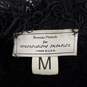 VTG French Rags Black Robe Feather Trim Open Cardigan Size M image number 3