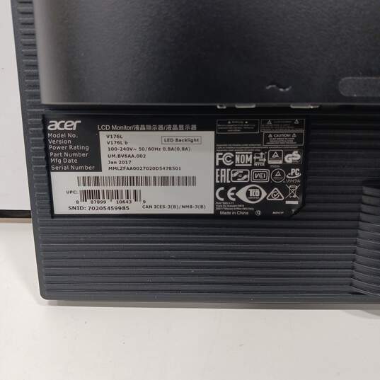 Acer 17in. HD LED Monitor Model V176L NEW image number 6