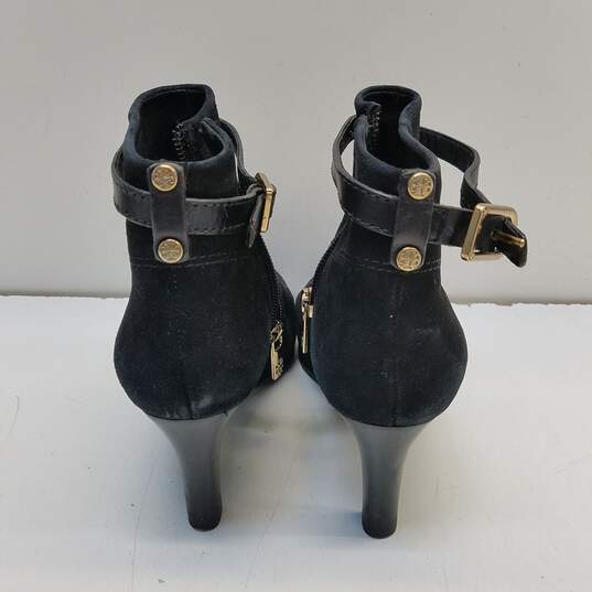 Tory Burch Suede Ankle Heel Boots Black 6 image number 2