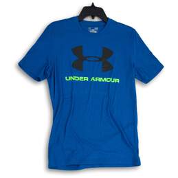 Under Armour Womens Blue Round Neck Short Sleeve Pullover T-Shirt Size Small