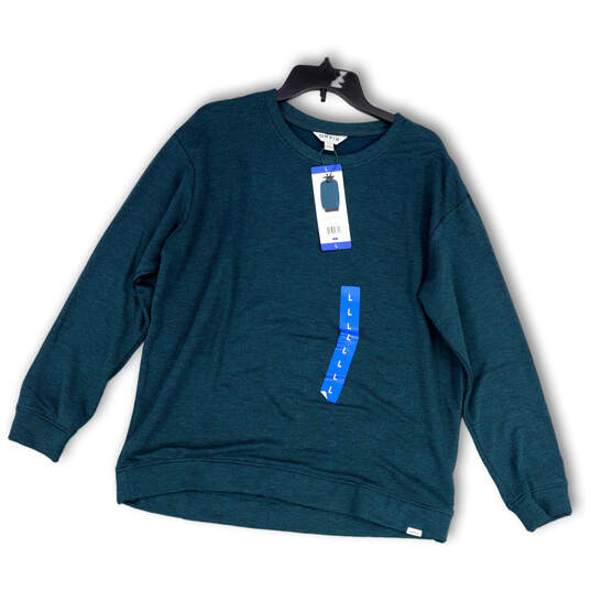 NWT Womens Blue Long Sleeve Relaxed Fit Pullover Sweatshirt Size Large image number 1