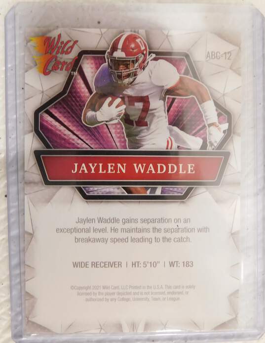 2021 Jaylen Waddle Wild Card Rookie Alumination Miami Dolphins image number 3