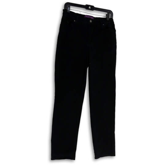 Womens Black Denim Dark Wash Stretch Pockets Straight Leg Jeans Size 8 image number 1