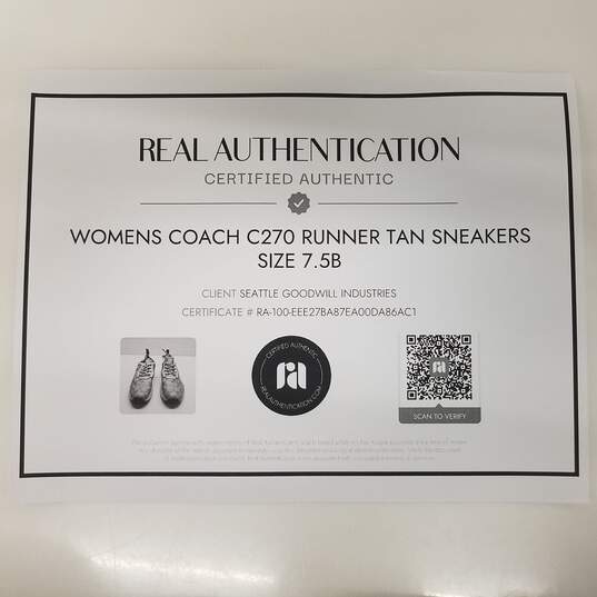 Coach C270 Runner Beige Sneakers Women's Size 7.5B image number 2