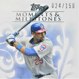 2008 Derrek Lee Topps Moments & Milestones 50 Doubles /150 Chicago Cubs alternative image