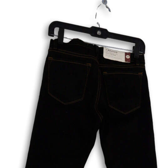 NWT Womens Black Dark Wash Slim Fit Mid Rise Denim Straight Leg Jeans Sz 27 image number 4