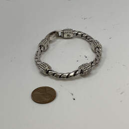 Designer Brighton Silver-Tone Crystal Rhinestone Twisted Chain Bracelet