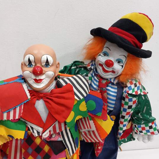 Pair of Porcelain Clown Dolls image number 2