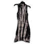 NWT Womens Black White Tie Dye Sleeveless Scoop Neck Shift Dress Size M image number 2
