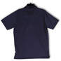Mens Blue White Stripe Spread Collar Short Sleeve Polo Shirt Size Large image number 2