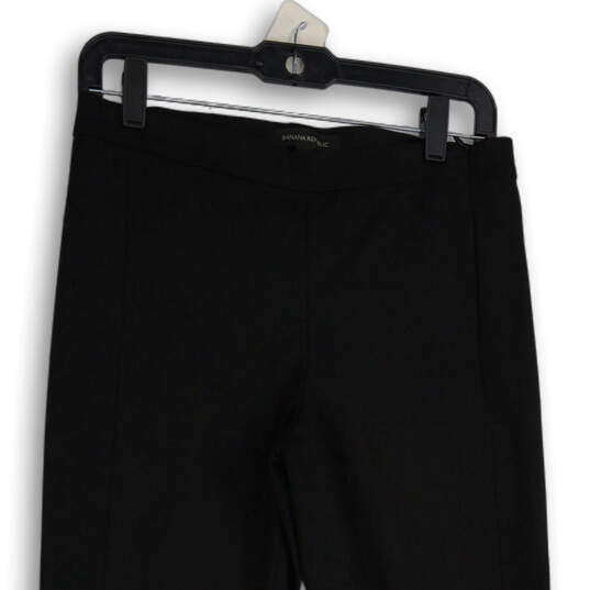 Womens Black Flat Front Elastic Waist Side Zipper Ankle Leggings Size 6 image number 3