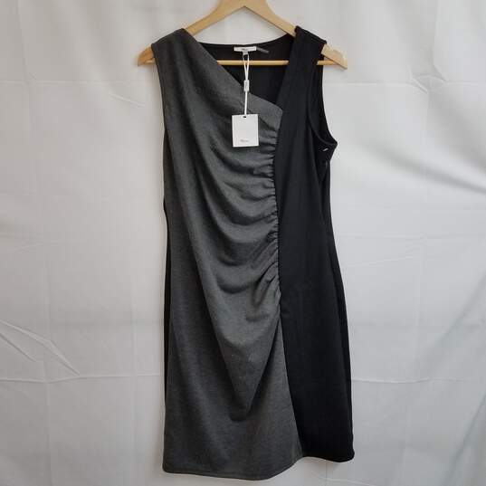 Two tone black and gray ruched sleeveless dress L image number 1