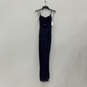 NWT Womens Blue Sequins Sleeveless Cowl Neck Side Slit Maxi Dress Size S image number 1