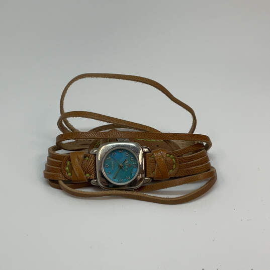 Designer Silpada Silver-Tone Brown Multilayer Strap Analog Wristwatch image number 3