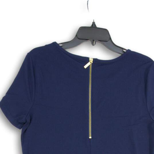 Michael Kors Womens Navy Blue Short Sleeve Back Zip T-Shirt Dress Size Large image number 4
