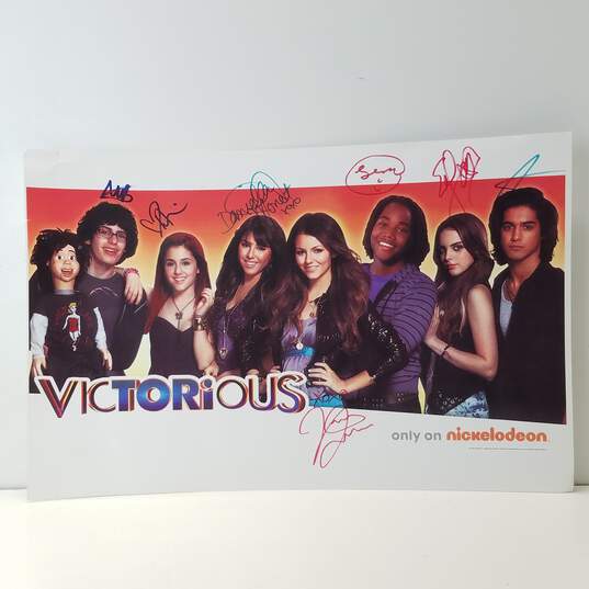 Cast Signed Victorious on Nickelodeon Mini-Poster (Includes Ariana Grande) image number 1