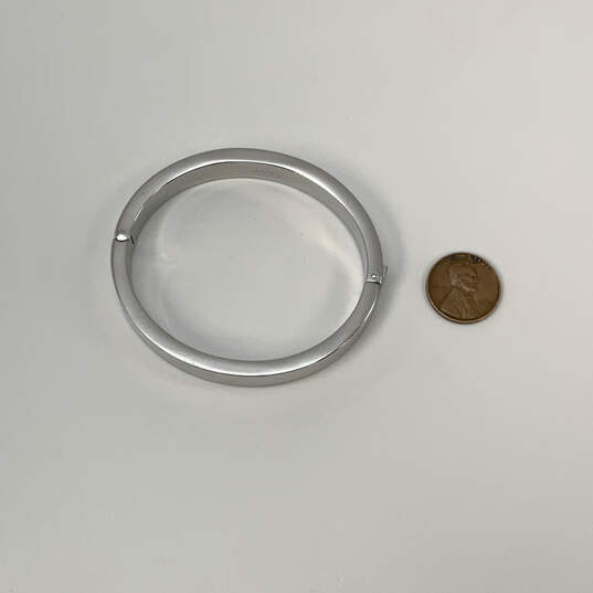 Designer J. Crew Silver-Tone Nickel-Free Classic Hinged Bangle Bracelet image number 1