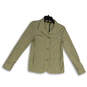 Womens Tan Bend Collar Long Sleeve Welt Pocket Button Front Jacket Size 4 image number 1