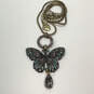 Designer Betsey Johnson Gold-Tone Rhinestone Butterfly Pendant Necklace image number 3