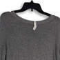Womens Gray Tight-Knit Crew Neck Long Sleeve Pullover Sweater Size 4 image number 4