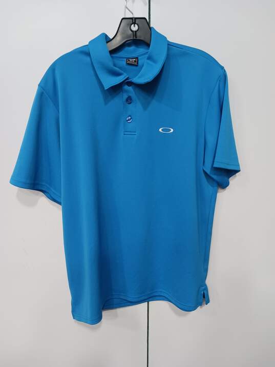 Men's Oakley Blue Golf Polo Shirt Size M image number 1