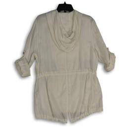 NWT Womens White Long Sleeve Hooded Full-Zip Jacket Size Medium alternative image