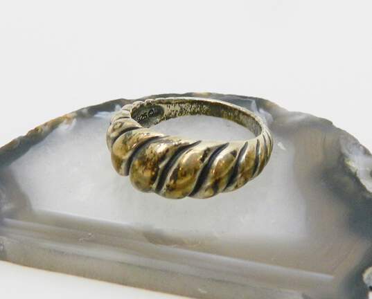 Carolyn Pollack Relios 925 Modernist Ridged Dome Tapered Band Ring 5.7g image number 1