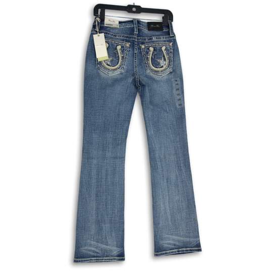 NWT Womens Light Blue Denim 5-Pocket Design Bootcut Leg Jeans Size 26 image number 2