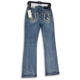 NWT Womens Light Blue Denim 5-Pocket Design Bootcut Leg Jeans Size 26 alternative image