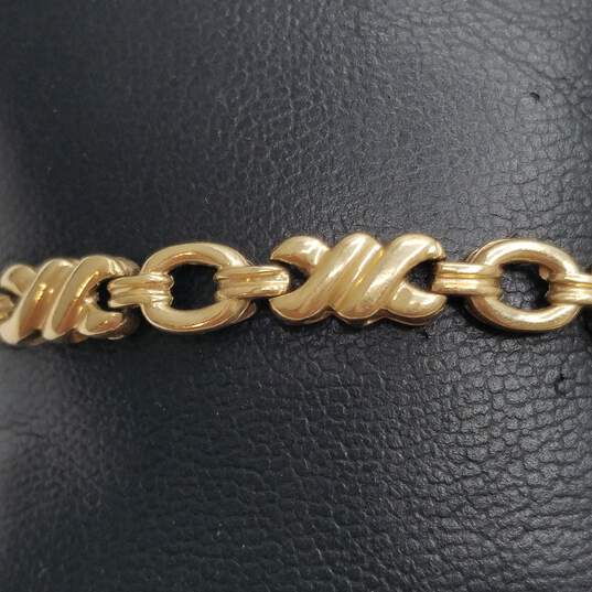 14K Gold Unique Link Bracelet 10.7g image number 4
