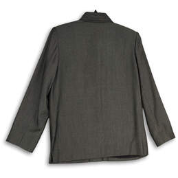 Womens Gray Long Sleeve Spread Collar Button Front Blazer Size 12 alternative image