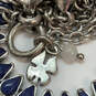 Designer Lucky Brand Silver-Tone Blue Stone Open Circle Pendant Necklace image number 4