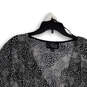 Womens Black White Animal Print 3/4 Sleeve V-Neck Pullover Blouse Top Sz 3X image number 1